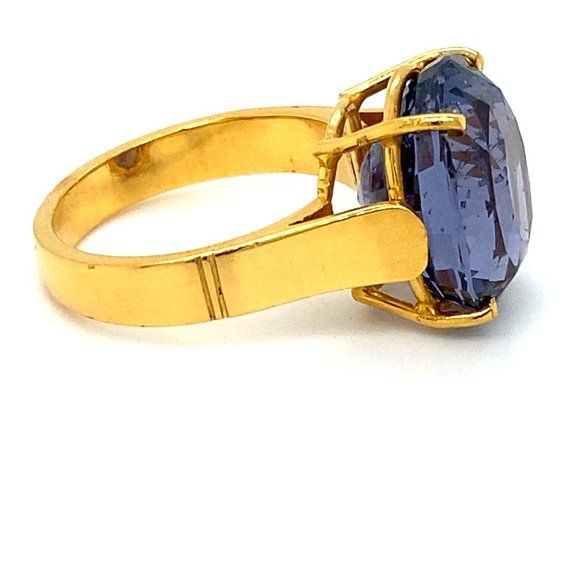 GIA Certified Color Change Spinel 14.00ct 22K Ring - Picture 5 of 11